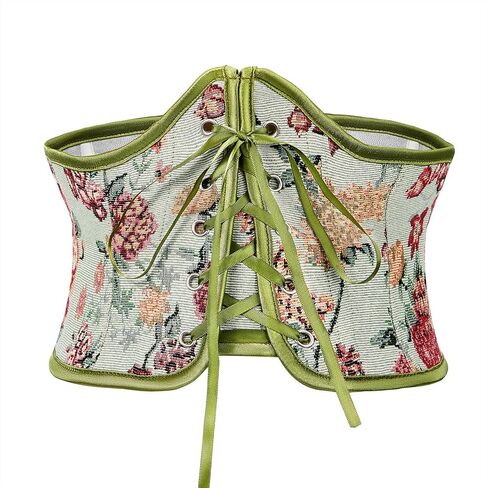 American Trends Corset Belt for Women Renaissance Corset Lace Up Zipper Floral Medieval Ren Faire Accessories in Kuwait