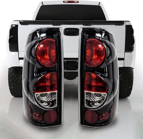 CPW Tail Lights Compatible with [1999 2000 2001 2002 2003 2004 2005 2006 Chevrolet Silverado] [2007 Classic Body] [1999-2003 GMC Sierra] Tail lights (Black Smoke) in Saudi Arabia