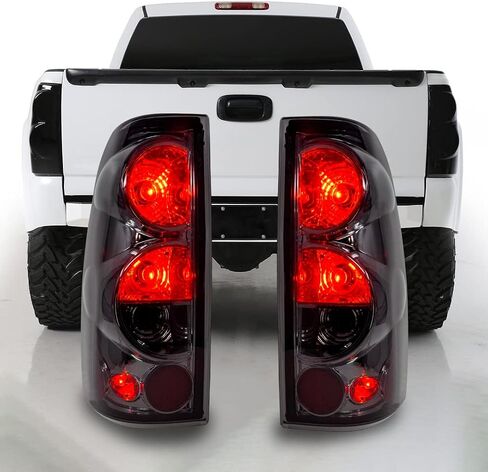 CPW Tail Lights Compatible with [1999 2000 2001 2002 2003 2004 2005 2006 Chevrolet Silverado] [2007 Classic Body] [1999-2003 GMC Sierra] Tail lights (Black Smoke) in Saudi Arabia