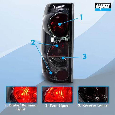 CPW Tail Lights Compatible with [1999 2000 2001 2002 2003 2004 2005 2006 Chevrolet Silverado] [2007 Classic Body] [1999-2003 GMC Sierra] Tail lights (Black Smoke) in Saudi Arabia