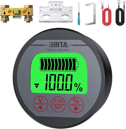 مقياس الفولتميتر من BINTA، مقياس الجهد الحالي، شاشة البطارية 8-120 فولت 0-500 أمبير، إضاءة خلفية مقاومة للماء للسيارات، محرك السيارة، القافلة RV، عربة الجولف، القارب إلخ in Kuwait