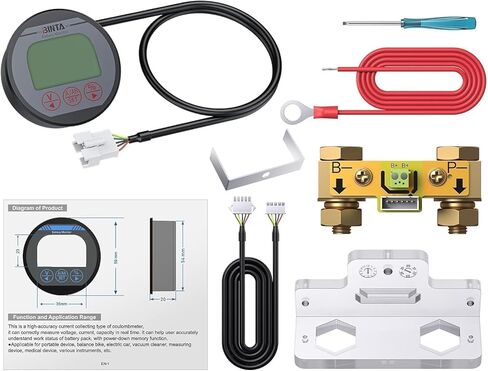 مقياس الفولتميتر من BINTA، مقياس الجهد الحالي، شاشة البطارية 8-120 فولت 0-500 أمبير، إضاءة خلفية مقاومة للماء للسيارات، محرك السيارة، القافلة RV، عربة الجولف، القارب إلخ in Kuwait