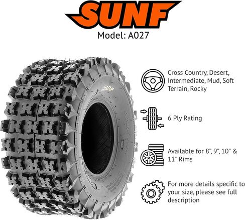 SUNF 18X10.5-8 ATV UTV KNOBBY TIRE 18X10.5X8 Sport Race 6 PR A027 - زوج 2 in Saudi Arabia