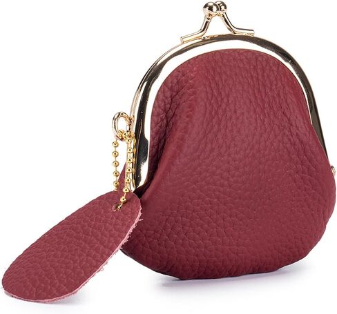 Women’s Small Coin Purse, Vintage PU Leather Change Purse, Coin Bag with Kiss Lock, Mini Coin Purse for Women (Wine Red) in Saudi Arabia
