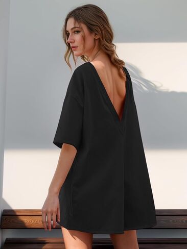 NTSWZYS Rompers for Women Casual Oversized Athletic Jumpsuits Short Sleeve Workout Overalls Hot Shot Tee Romper with Pockets in Kuwait