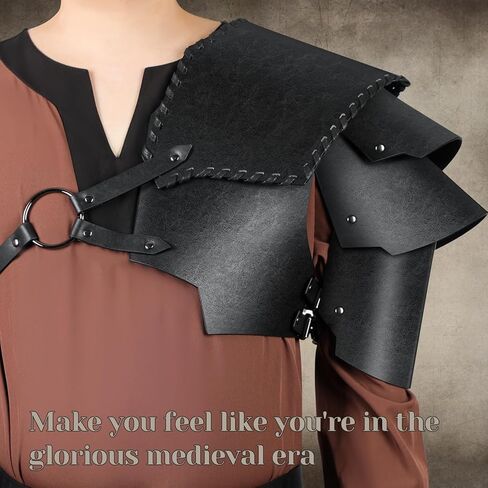 Medieval Armor Faux Leather Pauldron Shoulder Armor, Perfect Viking Accessories for LARP, Cosplay, and Halloween in Kuwait