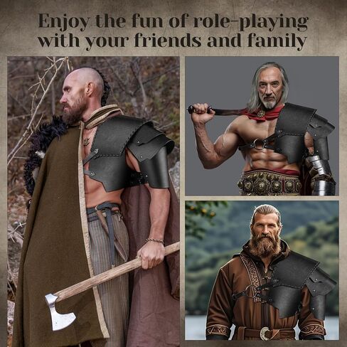 Medieval Armor Faux Leather Pauldron Shoulder Armor, Perfect Viking Accessories for LARP, Cosplay, and Halloween in Kuwait