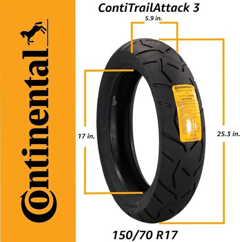 Continental ContiTrailAttack 3 Tour Motorcycle Tire 59V - High-Performance Grip, Enhanced Stability, and Quick Warm-Up (150/70 R17) in Saudi Arabia