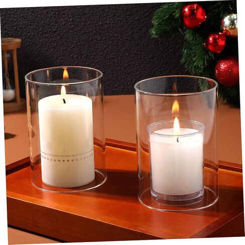 AmoSfun 2PCS Class Candle تغطي ظلال أنبوب شمعة لحفلات الشمعة لشموع اللهب المفتوح لحفلات الزفاف ديكور المنزل والمناسبات الخاصة in Saudi Arabia