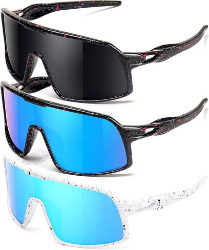3PACK Kids Baseball Sunglasses for Boys Girls Polarized Youth Softball Cycling Sports UV400 Protection Goggles in Saudi Arabia