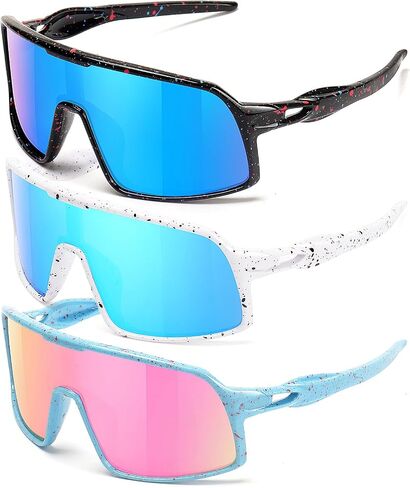 3PACK Kids Baseball Sunglasses for Boys Girls Polarized Youth Softball Cycling Sports UV400 Protection Goggles in Saudi Arabia