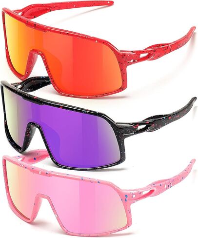 3PACK Kids Baseball Sunglasses for Boys Girls Polarized Youth Softball Cycling Sports UV400 Protection Goggles in Saudi Arabia