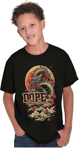 Urban Chinese Dragon Dope Dreams Crewneck T Shirts Boy Girl in Saudi Arabia
