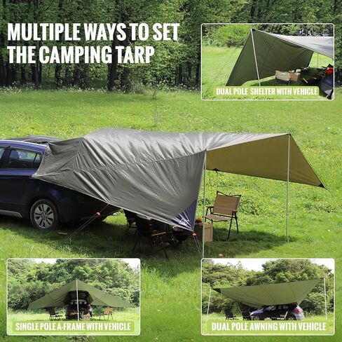 Portable Car Awning for SUV, Vehicle Awning for Camping Van Truck, Needn't Roof Rack Hardwares Waterproof UV50+ in Kuwait