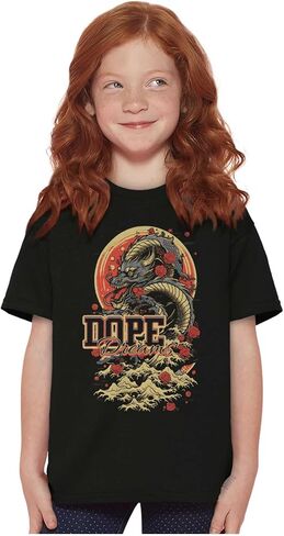 Urban Chinese Dragon Dope Dreams Crewneck T Shirts Boy Girl in Saudi Arabia