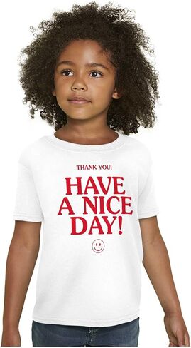 Brisco Brands أتمنى لك يومًا سعيدًا وجه سعيد ابتسامة Crewneck T Shirts Boy Girl in Saudi Arabia