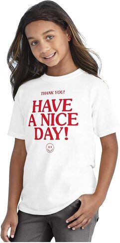 Brisco Brands أتمنى لك يومًا سعيدًا وجه سعيد ابتسامة Crewneck T Shirts Boy Girl in Saudi Arabia
