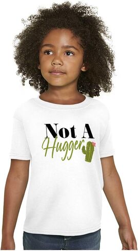 Funny Not A Hugger Cactus Joke Crewneck T Shirts Boy Girl in Saudi Arabia