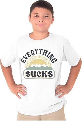 Everything Sucks Sunset Attitude Crewneck T Shirts Boy Girl in Saudi Arabia
