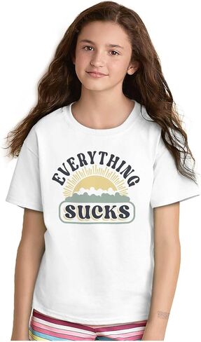 Everything Sucks Sunset Attitude Crewneck T Shirts Boy Girl in Saudi Arabia
