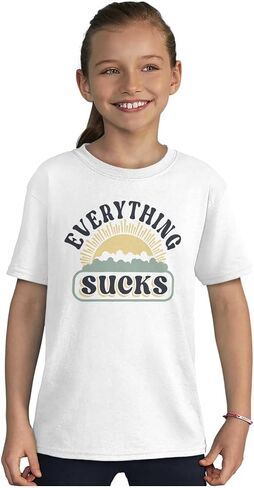 Everything Sucks Sunset Attitude Crewneck T Shirts Boy Girl in Saudi Arabia
