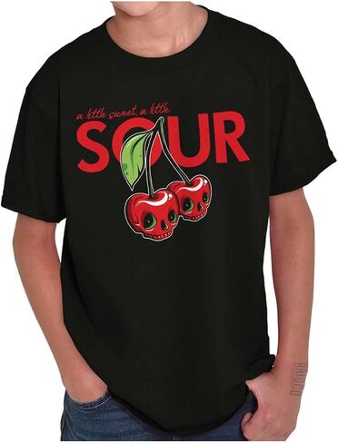 Brisco Brands Cherry Skulls Little Sweet and Sour Crewneck T Shirts Boy Girl in Saudi Arabia