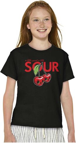 Brisco Brands Cherry Skulls Little Sweet and Sour Crewneck T Shirts Boy Girl in Saudi Arabia