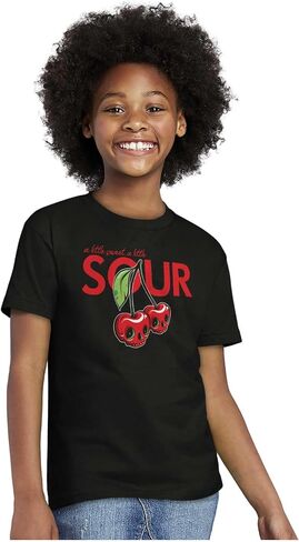 Brisco Brands Cherry Skulls Little Sweet and Sour Crewneck T Shirts Boy Girl in Saudi Arabia