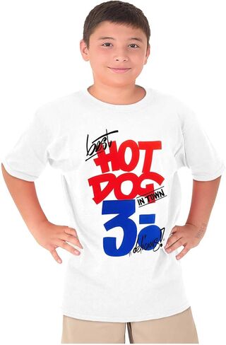 أفضل كلب ساخن في بلدة ملصق الطعام Crewneck T قمصان بوي in Saudi Arabia