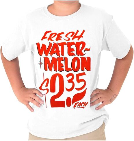 عتيقة بطيخ فواكه ملصق Crewneck t القمصان بوي فتاة in Saudi Arabia