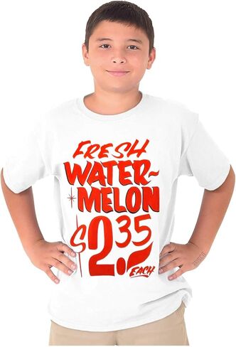 عتيقة بطيخ فواكه ملصق Crewneck t القمصان بوي فتاة in Saudi Arabia