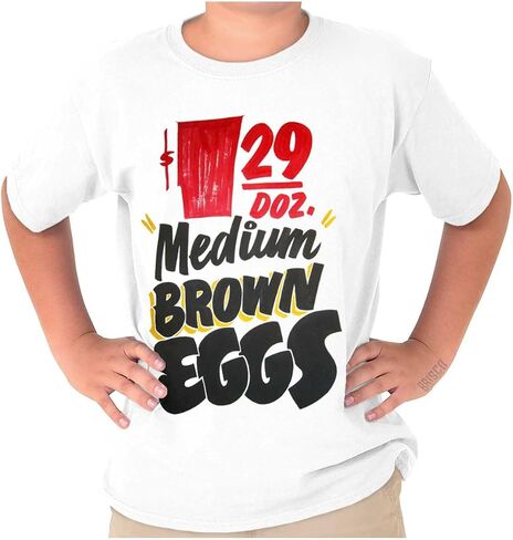 Brisco Brands Retro Brown Eggs Supermarket Poster Crewneck T Shirts Boy Girl in Saudi Arabia