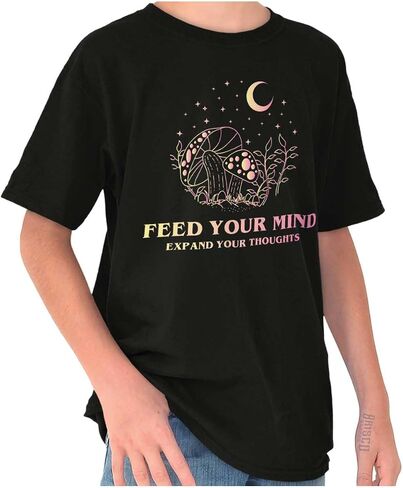 Brisco Brands Inspirational Feed Your Mind Saying Crewneck T Shirts Boy Girl in Saudi Arabia