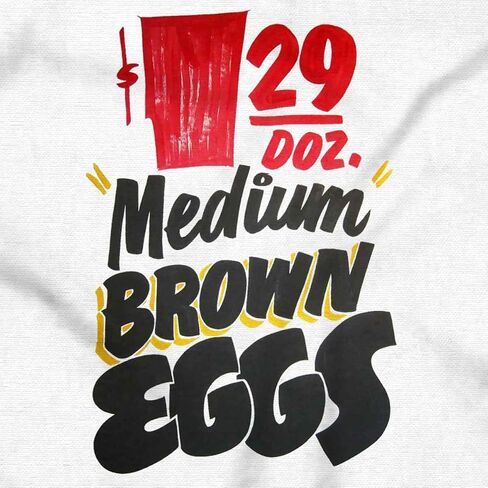 Brisco Brands Retro Brown Eggs Supermarket Poster Crewneck T Shirts Boy Girl in Saudi Arabia