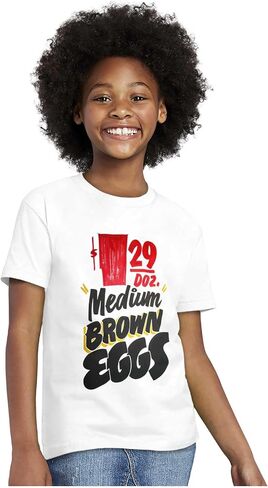 Brisco Brands Retro Brown Eggs Supermarket Poster Crewneck T Shirts Boy Girl in Saudi Arabia