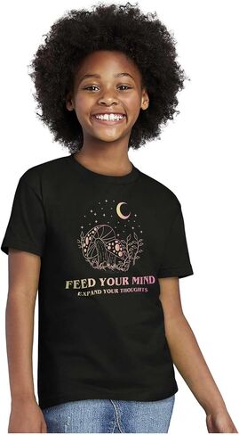 Brisco Brands Inspirational Feed Your Mind Saying Crewneck T Shirts Boy Girl in Saudi Arabia