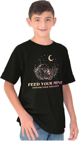 Brisco Brands Inspirational Feed Your Mind Saying Crewneck T Shirts Boy Girl in Saudi Arabia