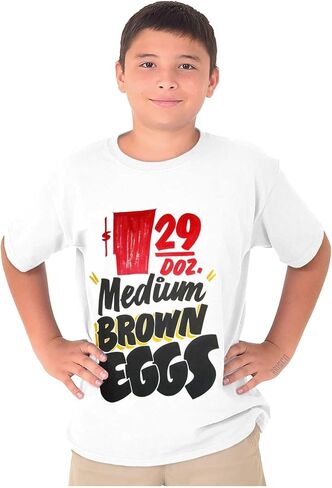 Brisco Brands Retro Brown Eggs Supermarket Poster Crewneck T Shirts Boy Girl in Saudi Arabia