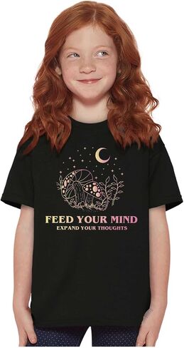 Brisco Brands Inspirational Feed Your Mind Saying Crewneck T Shirts Boy Girl in Saudi Arabia