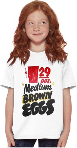 Brisco Brands Retro Brown Eggs Supermarket Poster Crewneck T Shirts Boy Girl in Saudi Arabia