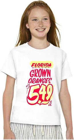 Brisco Brands Florida Grown Oranges Food Poster Crewneck T Shirts Boy Girl in Saudi Arabia