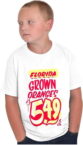 Brisco Brands Florida Grown Oranges Food Poster Crewneck T Shirts Boy Girl in Saudi Arabia