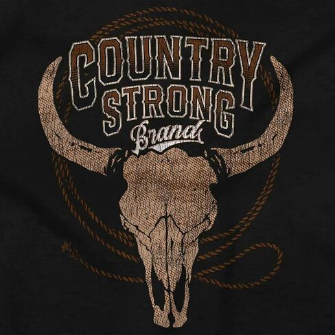 Brisco Brands Country Strong Bull Skull Lasso Crewneck T Shirts Boy Girl in Saudi Arabia