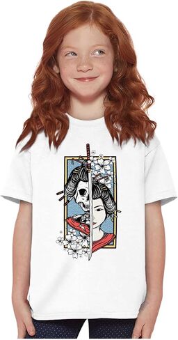 الهيكل العظمي التقليدي Geisha Samurai Crewneck T قمصان بوي in Saudi Arabia