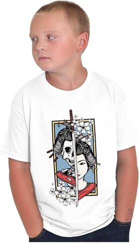 الهيكل العظمي التقليدي Geisha Samurai Crewneck T قمصان بوي in Saudi Arabia
