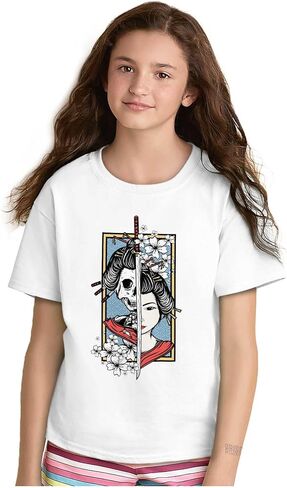 الهيكل العظمي التقليدي Geisha Samurai Crewneck T قمصان بوي in Saudi Arabia