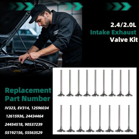 IV323 EV314 Intake Exhaust Valves Fit for Buick Lacrosse Regal Verano Fit for Chevy Cobalt Equinox HHR Impala Malibu Fit for GMC Terrain for Solstice for Sky 2.4l 2.0l 2007-2017 in Saudi Arabia