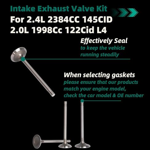 IV323 EV314 Intake Exhaust Valves Fit for Buick Lacrosse Regal Verano Fit for Chevy Cobalt Equinox HHR Impala Malibu Fit for GMC Terrain for Solstice for Sky 2.4l 2.0l 2007-2017 in Saudi Arabia