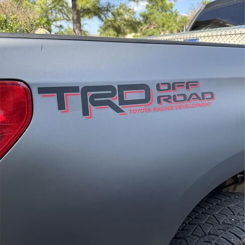 Offroad Bedside Decals for Tacoma and Tundra, Replacement Stickers, 2 Pack with Squeegee (RedAndBlack) in Kuwait