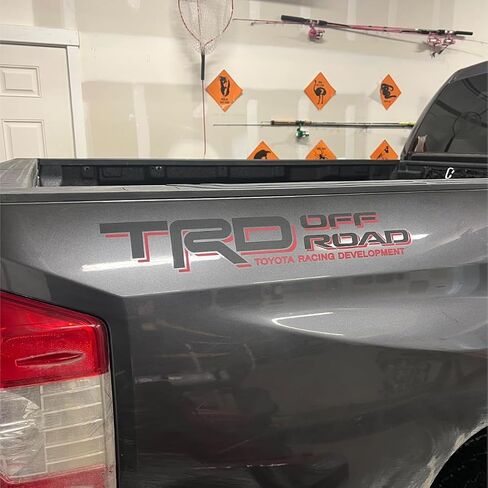 Offroad Bedside Decals for Tacoma and Tundra, Replacement Stickers, 2 Pack with Squeegee (RedAndBlack) in Kuwait